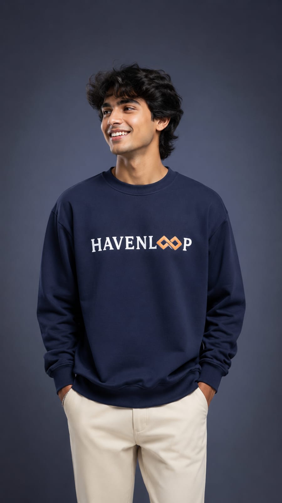HAVENLOOP Men's Sweatshirt Blue 320 GSM Cotton