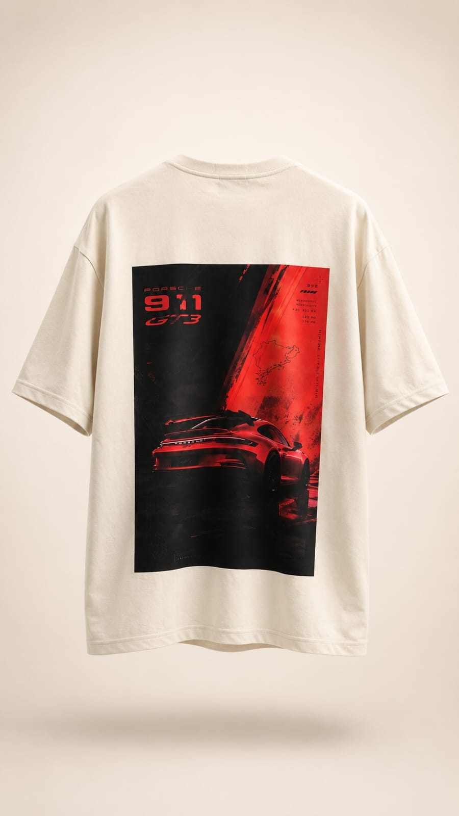 HAVENLOOP Men's Oversized Half White 250 GSM French Terry Cotton Graphic Printed T-Shirt